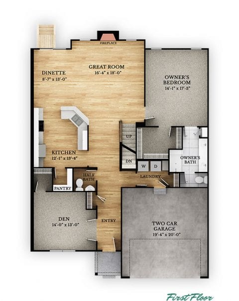 Fillmore Floorplan Condo First Floor Master Rockford Homes